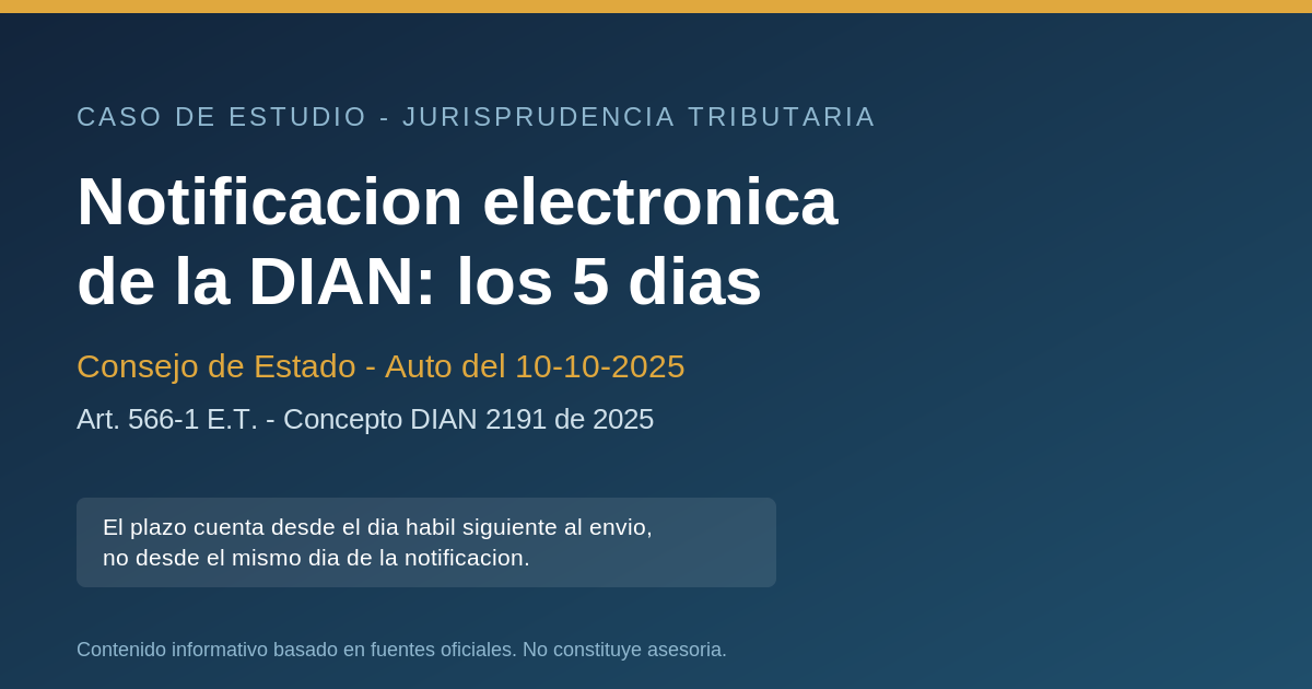 Caso de estudio: los 5 días de la notificación electrónica de la DIAN, según el Consejo de Estado
