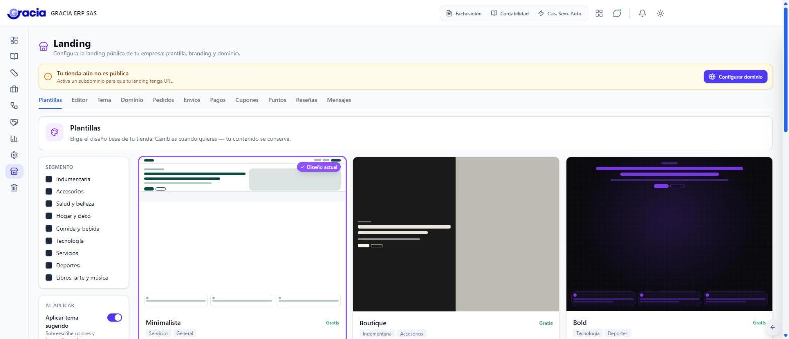 Tienda virtual en ContaGracia: plantillas por segmento, pedidos, envíos, pagos, cupones y reseñas — escrito por Alejandro Herazo Mejía